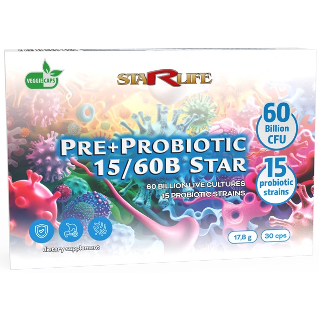 STARLIFE PRE+PROBIOTIC 15/60B STAR 30 cps